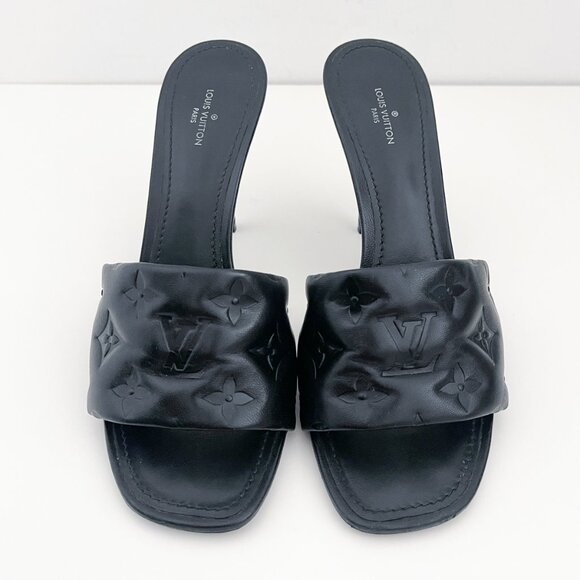 Louis Vuitton Revival Mule Monogram Yellow Heel Padded Heels Sandals - Picture 2 of 16